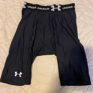 Black Under Amor compression shorts.